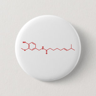 Chilli Capsaicin Molecular Chemical Formula 6 Cm Round Badge