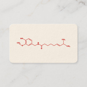 Chilli Capsaicin Molecular Chemical Formula Business Card