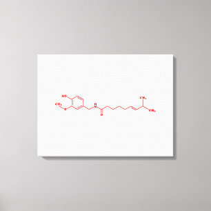 Chilli Capsaicin Molecular Chemical Formula Canvas Print