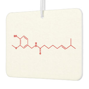 Chilli Capsaicin Molecular Chemical Formula Car Air Freshener