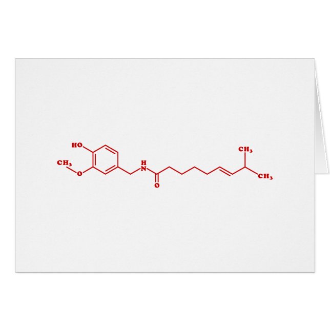 Chilli Capsaicin Molecular Chemical Formula Card (Front Horizontal)