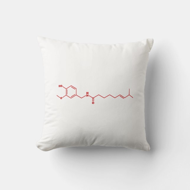 Chilli Capsaicin Molecular Chemical Formula Cushion (Front)