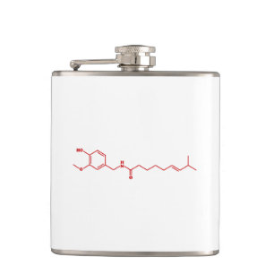 Chilli Capsaicin Molecular Chemical Formula Hip Flask