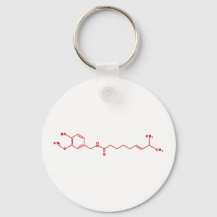 Chilli Capsaicin Molecular Chemical Formula Key Ring