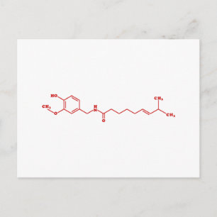 Chilli Capsaicin Molecular Chemical Formula Postcard