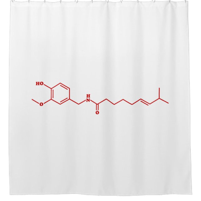 Chilli Capsaicin Molecular Chemical Formula Shower Curtain (Front)