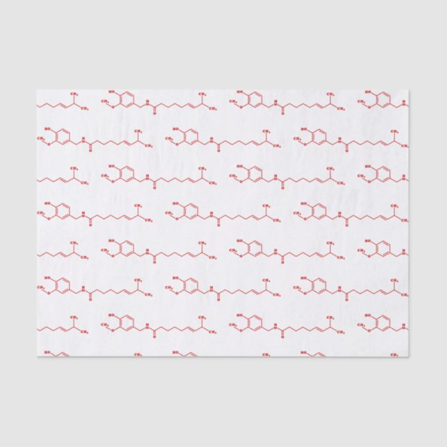 Chilli Capsaicin Molecular Chemical Formula Tissue Paper (Front)