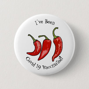 Chilli cartoon illustration  6 cm round badge