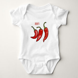 Chilli cartoon illustration baby bodysuit