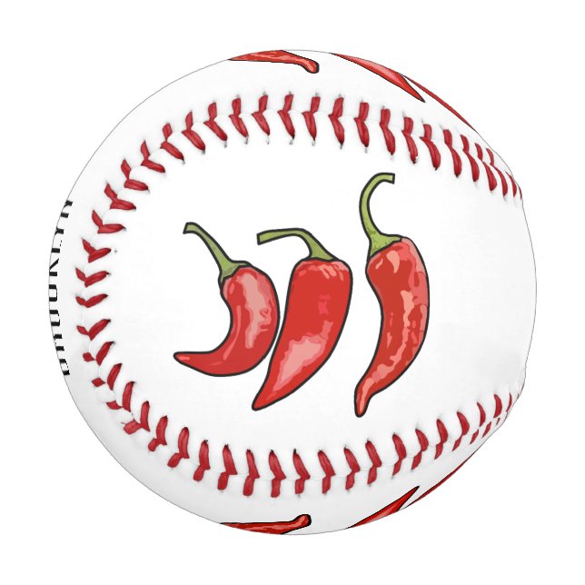 Chilli cartoon illustration  baseball (Front Left)