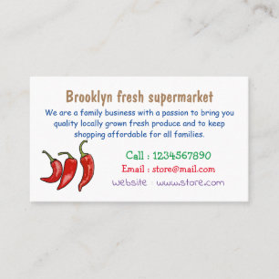 Chilli cartoon illustration business card
