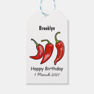 Chilli cartoon illustration gift tags