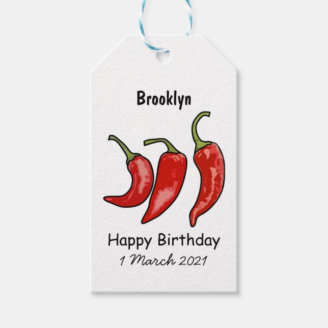 Chilli cartoon illustration  gift tags (Front)