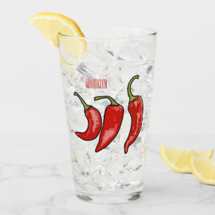 Chilli cartoon illustration glass