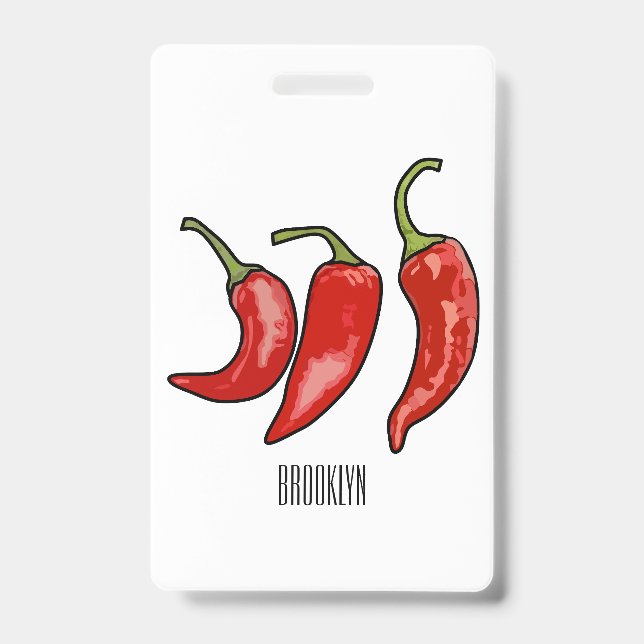 Chilli cartoon illustration  ID badge (Front)