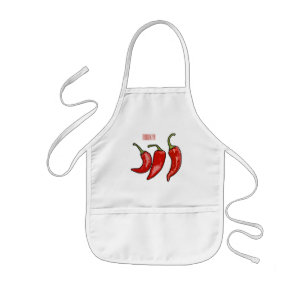 Chilli cartoon illustration  kids apron