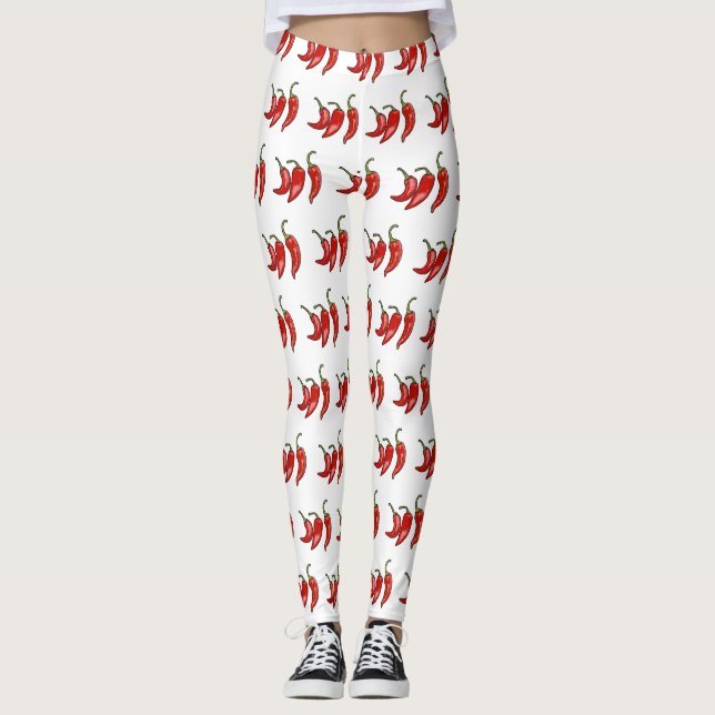 Chilli cartoon illustration  leggings (Front)