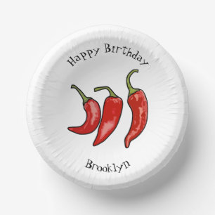 Chilli cartoon illustration paper plate