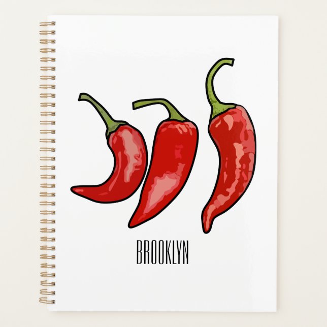 Chilli cartoon illustration  planner (Front)