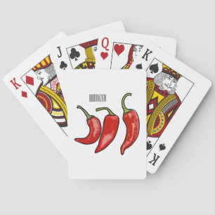 Chilli cartoon illustration playing cards