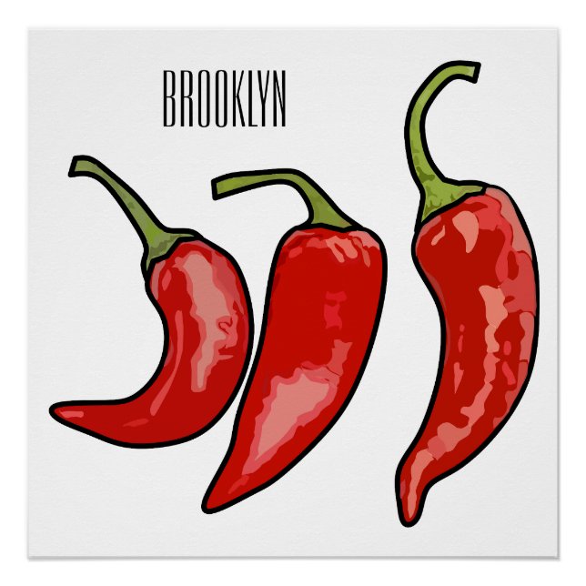 Chilli cartoon illustration  poster (Front)