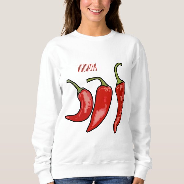 Chilli cartoon illustration  sweatshirt (Front)