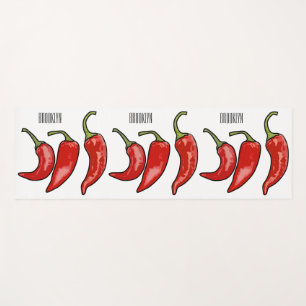 Chilli cartoon illustration yoga mat