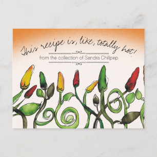 Chilli chile peppers Mexican cooking recipe card