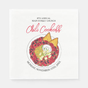 Chilli Chilli Soup Cookoff Competition Supper Food Napkin