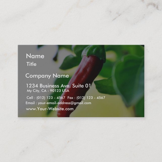 Chilli Chillies Peppers Business Card (Front)