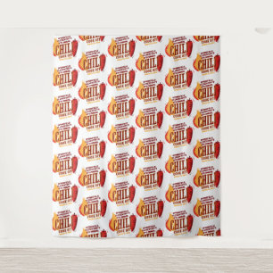 Chilli Cook Off   BBQ Contest Step and Repeat Tapestry