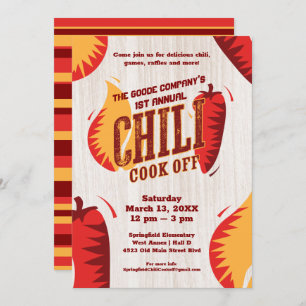 Chilli Cook Off Corporate Party BBQ Contest Invitation