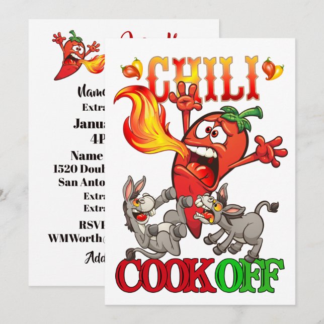 Chilli Cook Off Invitation (Front/Back)