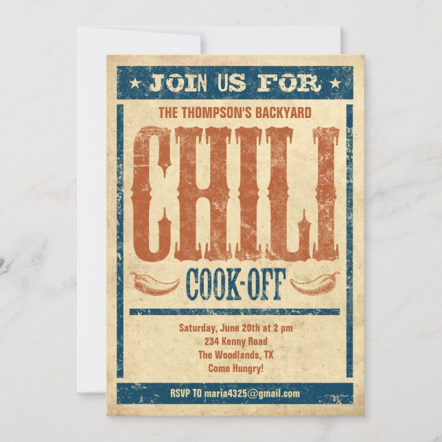 Chilli Cook Off Invitations (Front)