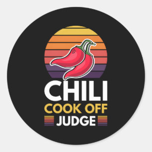 Chilli Cook Off Judge Red Chilli Classic Round Sticker
