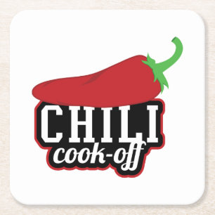 Chilli Cook-Off Square Paper Coaster