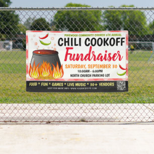 Chilli Cookoff Fundraiser Banner with qr code