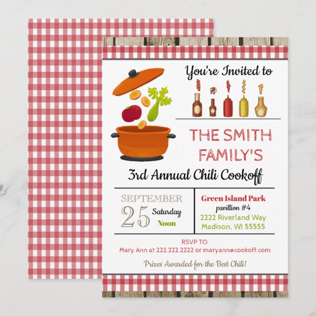 Chilli Cookoff Invitation (Front/Back)