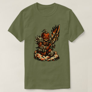 Chilli Fire Demon Halloween — Dark Warrior Retro T-Shirt