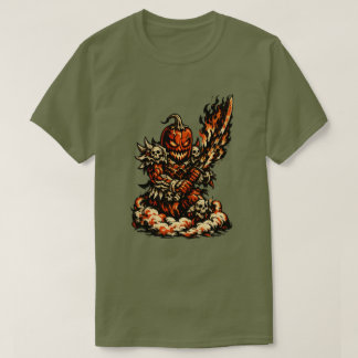 Chilli Fire Demon Halloween — Dark Warrior Retro T-Shirt
