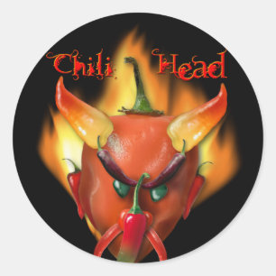Chilli Head Devil Classic Round Sticker