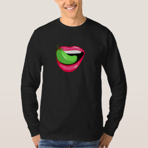 Chilli Head Pepper In Mouth Hot Spicy Food T-Shirt