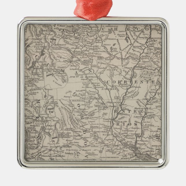 Chilli, La Plata and Uruguay Metal Tree Decoration (Front)