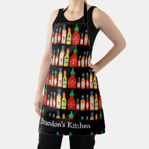 Chilli Lover Chilli Bottles Patterned Apron