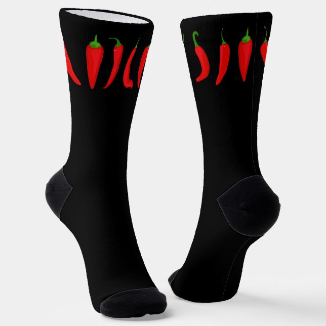 Chilli Lover Spicy Red Chillies Socks (Angled)