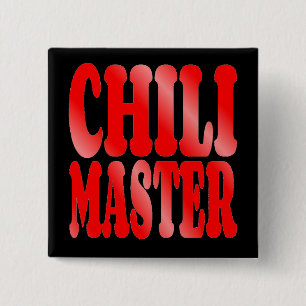Chilli Master in Red 15 Cm Square Badge