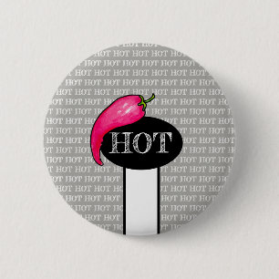 Chilli pepper 6 cm round badge
