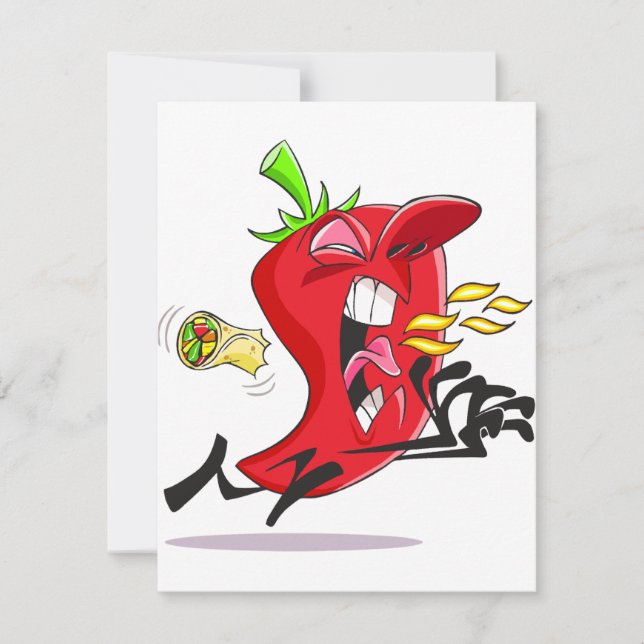 Chilli Pepper Breathing Fire Invitations (Front)