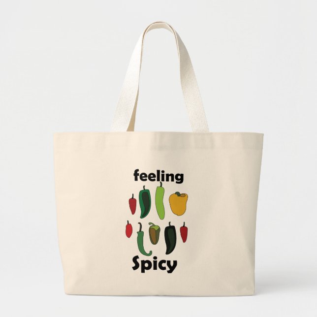 Chilli Pepper Feeling Spicy Fiesta Party Large Tote Bag (Front)