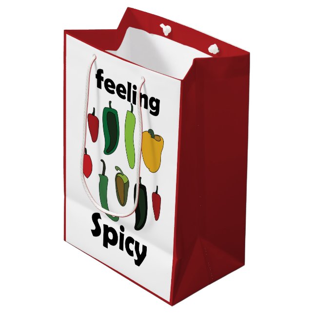 Chilli Pepper Feeling Spicy Fiesta Party Medium Gift Bag (Front Angled)